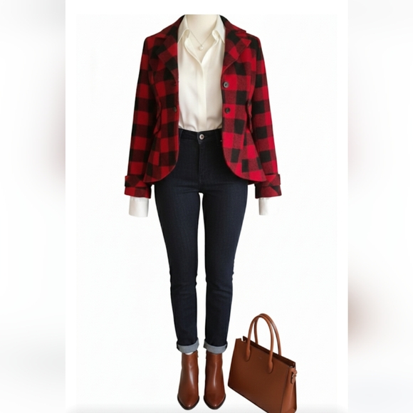 Aqua Jackets & Blazers - Aqua  red button down shacket XS.